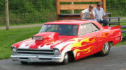 RED 1967 NOVA Drag Car with flames
